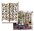 84" Brown Solid WoodFolding Four Panel Screen Room Divider