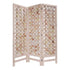 3 Panel Pink Room Divider With Cut Square Wood Design