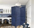 3 Panel Dark Blue Shutter Screen Room Divider