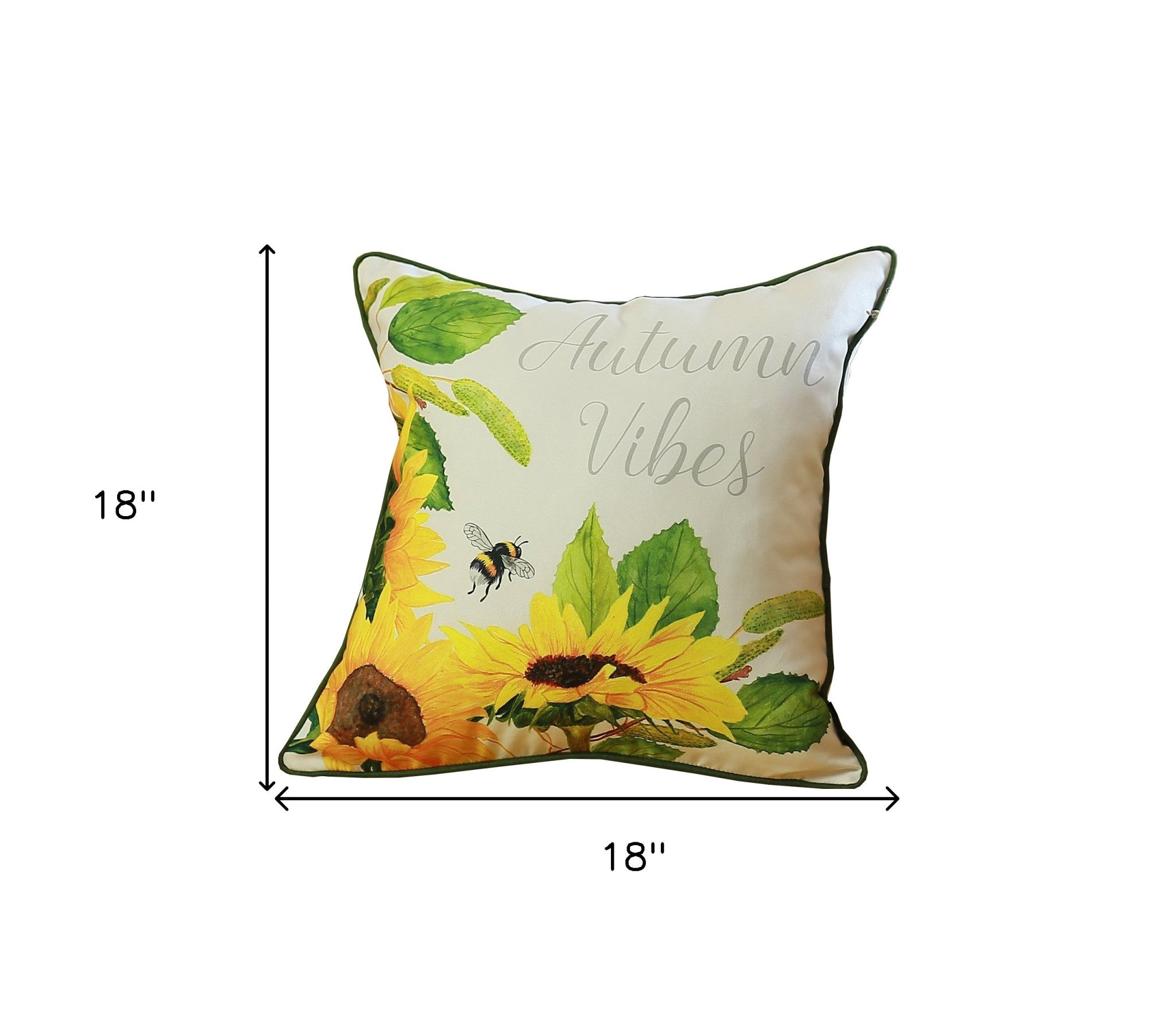 Set Of 4 Square Autumn Vibes Sunflower Pillow Covers