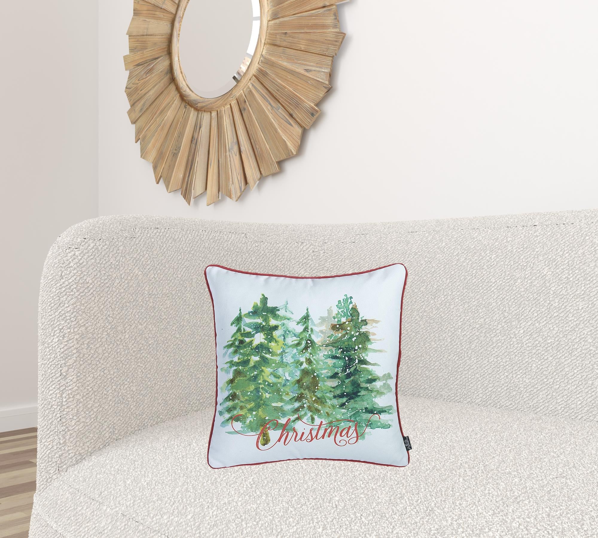 Set Of 4 18" Christmas Trees Throw Pillow Cover In Multicolor