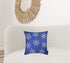 Set Of 4 18" Christmas Snowflakes Throw Pillow Cover In Blue