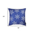 Set Of 4 18" Christmas Snowflakes Throw Pillow Cover In Blue