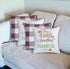 Set of Four 18" X 18" Orange and White Thanksgiving Polyester Pillow Covers