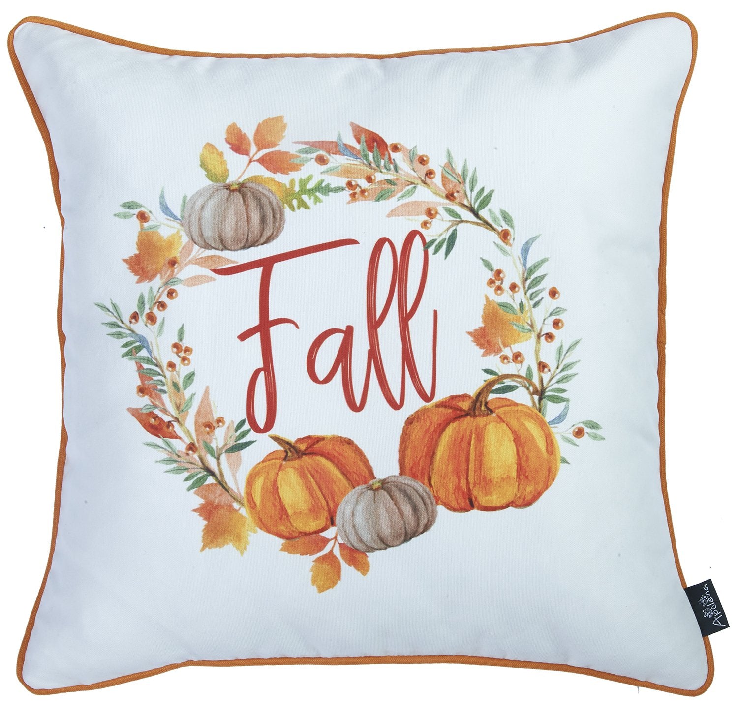 Set Of Four 18" Orange And Brown Plaid Pumpkins Throw Pillow Covers