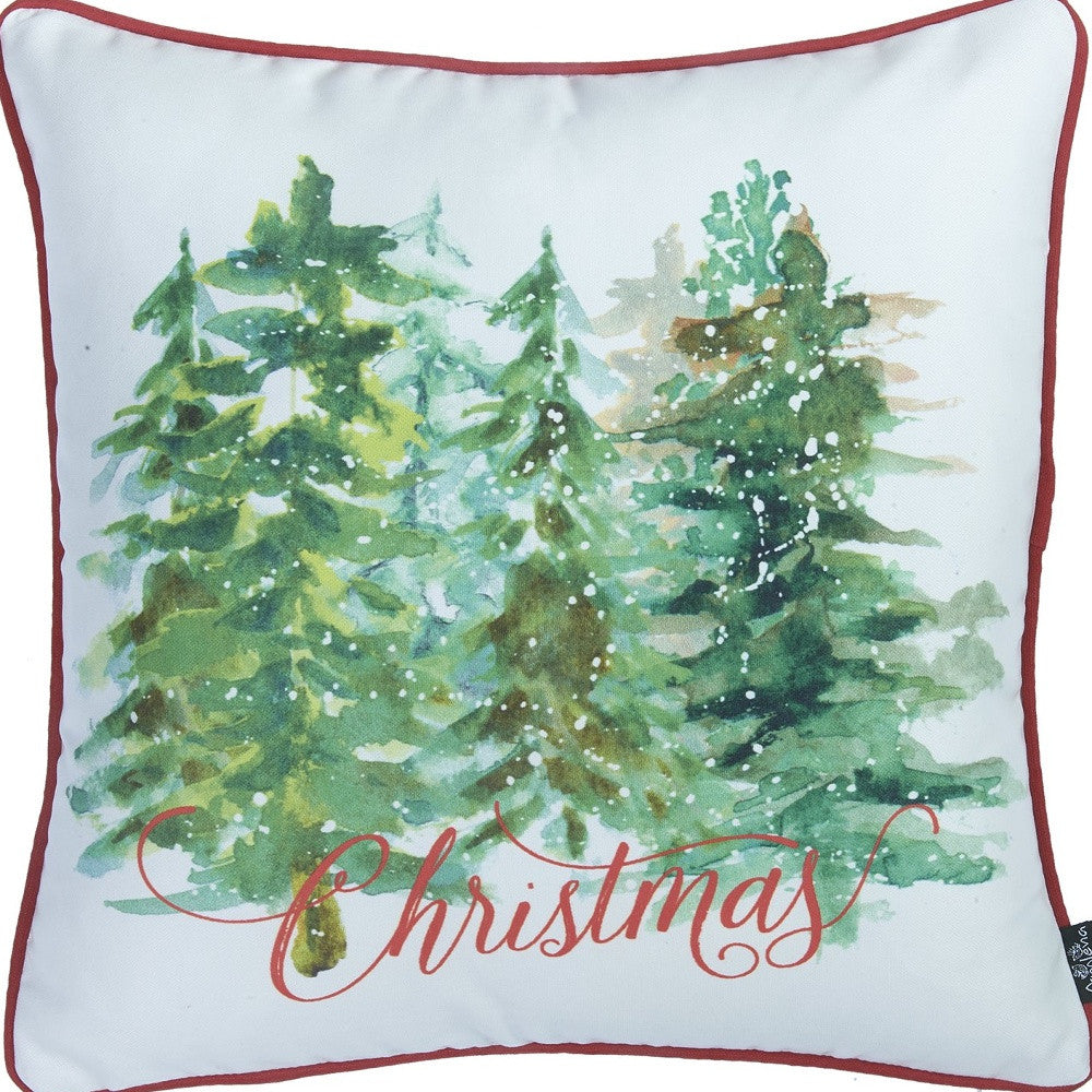 Set Of 2 18" Christmas Trees Throw Pillow Cover In Multicolor