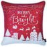 Set of Two 18" Red and White Christmas Throw Pillow Covers