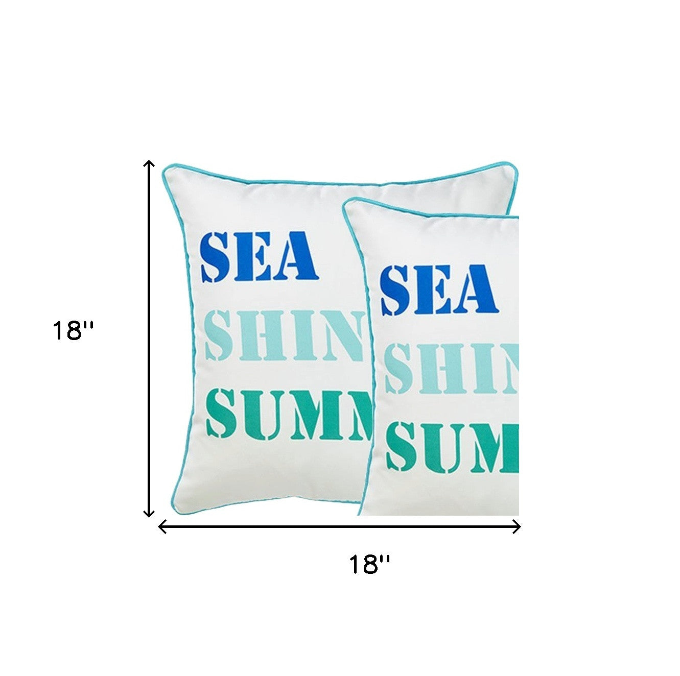 Set Of 2 Sea Shine Summer Throw Pillow Covers