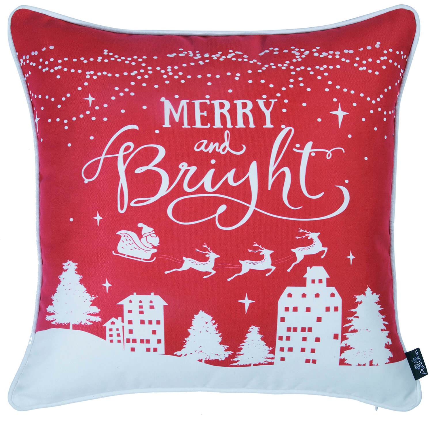 Set Of 2 18" Merry Christmas Throw Pillow Cover