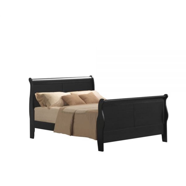 Black Wooden Full Size Sleigh Bed