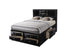 Black  Multi-Drawer Wood Platform  Full Bed With Pull Out Tray