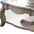 Antique Taupe Clear Glass Coffee Table