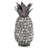 11" Faux Crystal Black And Nickel Pineapple Sculpture