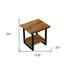 24" Brown Modern Rustic Live Edge Acacia Wood End Table