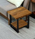 24" Brown Modern Rustic Live Edge Acacia Wood End Table