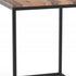 24" Black And Brown Solid Wood End Table