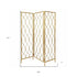 Golden Scroll Three Panel Room Divider Screen