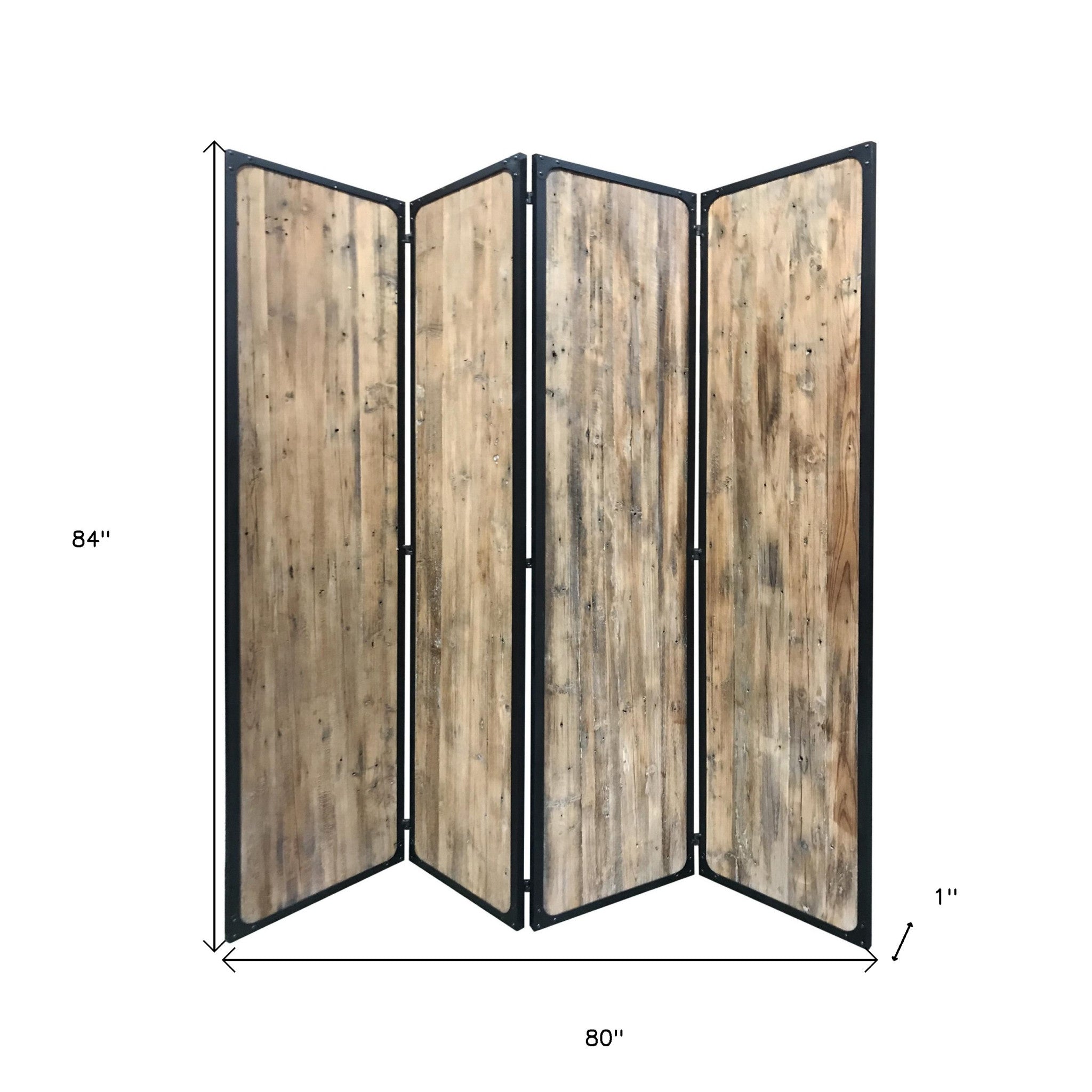 4 Panel Brown Room Divider