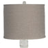 Distressed White Table Lamp With Neutral Fabric Shade