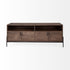 18" Brown Solid Wood 4 Legs Console Table