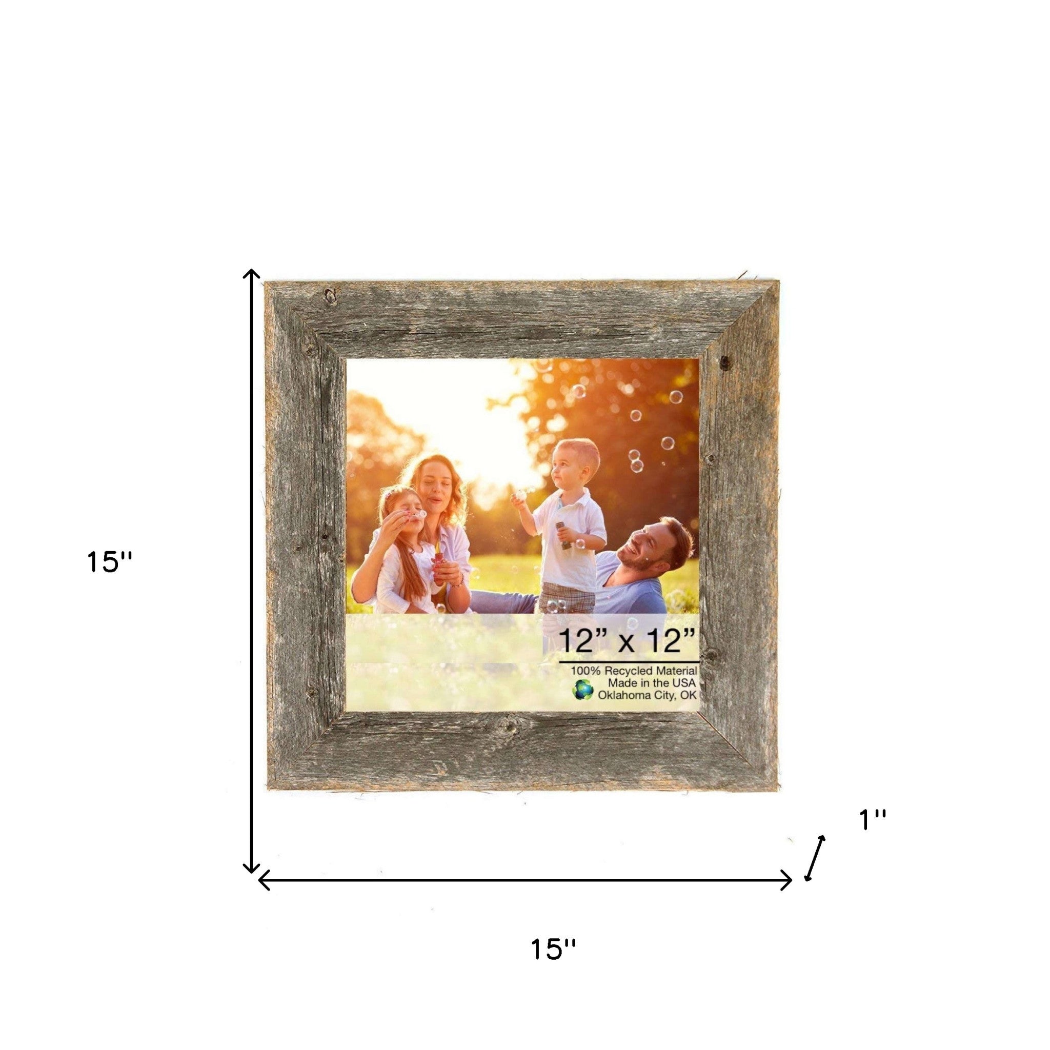 12X12 Natural Weathered Grey Picture Frame
