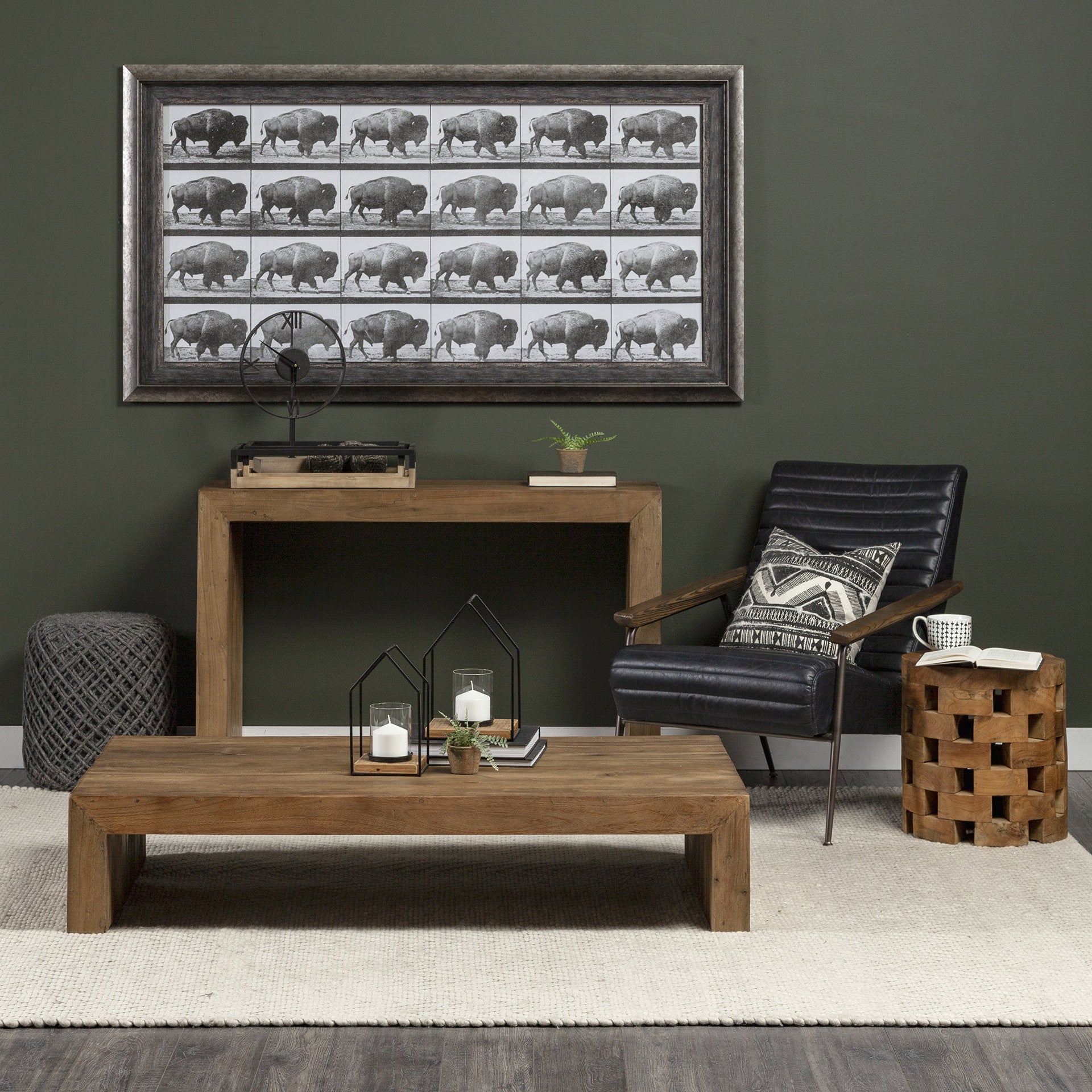 Rectangle Brown Wooden Console Table