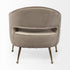 29" Taupe And Brass Velvet Arm Chair