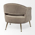 29" Taupe And Brass Velvet Arm Chair