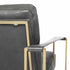 34" Black And Pearl Faux Leather Distressed Arm Chair