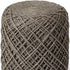 Brown Wool Cylindrical Pouf With Diamond Pattern