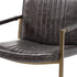 Black Leather Seat Accent Chair With Brass Frame