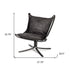 Colarado Black Leather Suspended Seat Accent Chair With Iron Frame