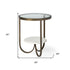 24" White Glass Round End Table