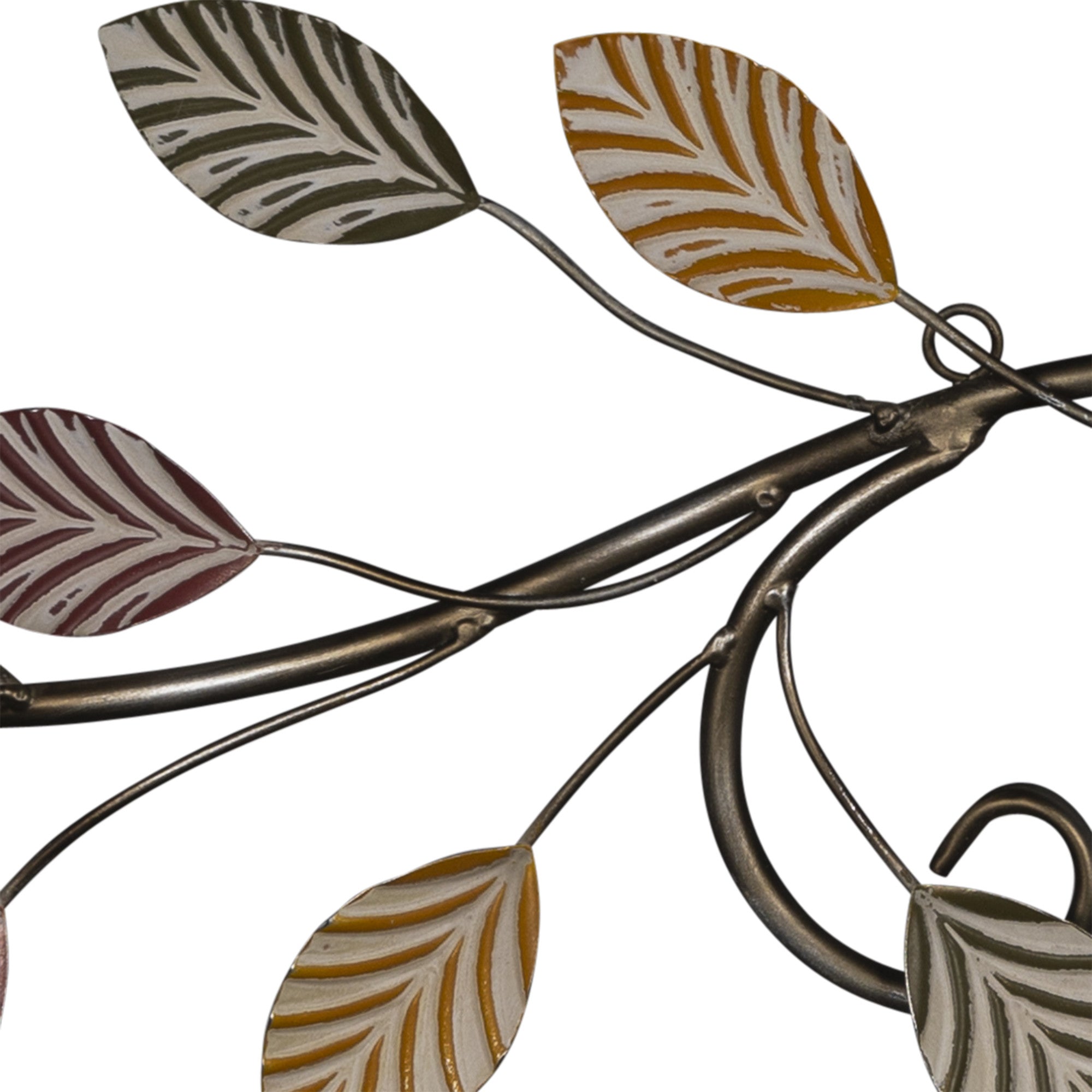 Warm Scrolling Metal Leaves Over Door Wall Decor