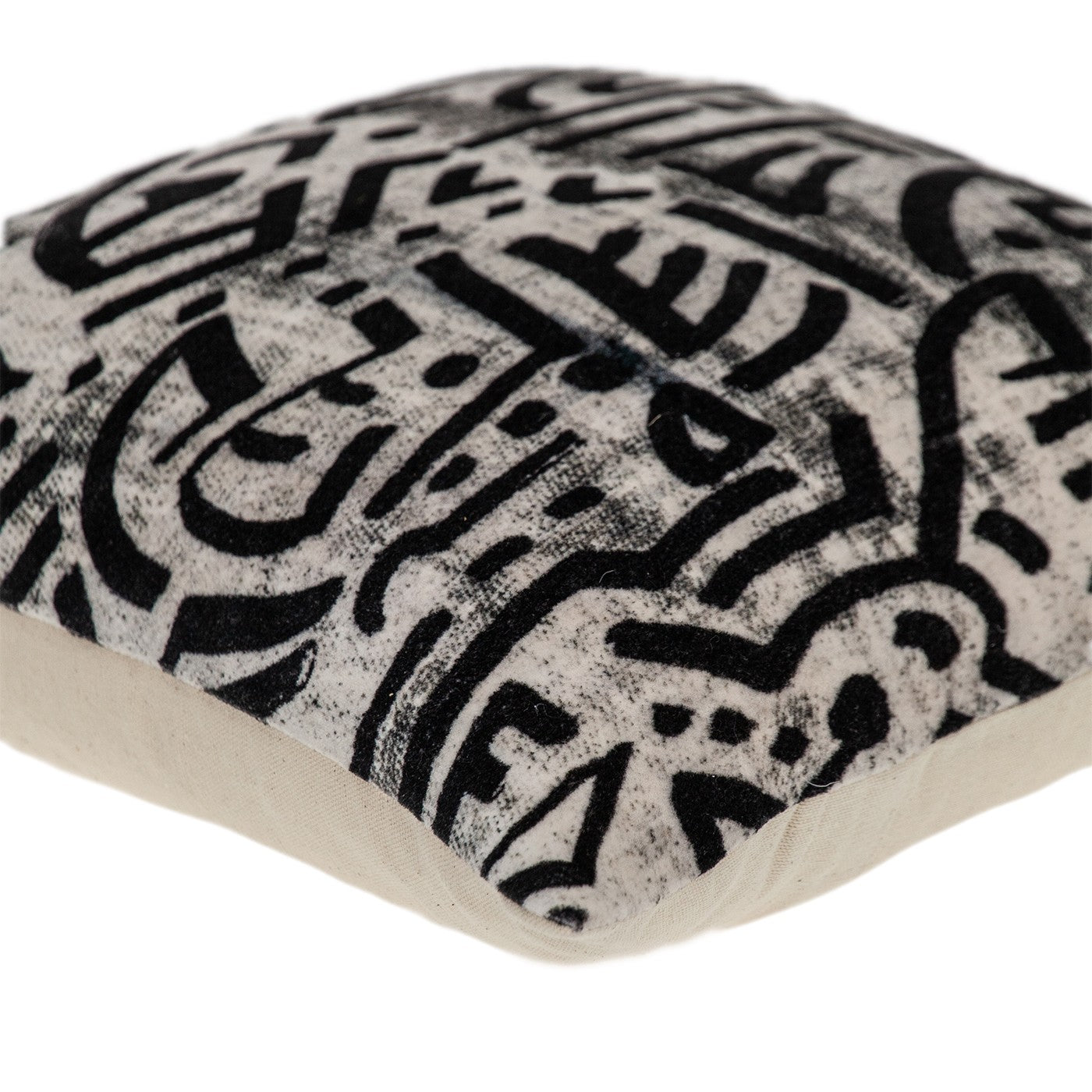 Black And White Abstract Velvet Throw Pillow