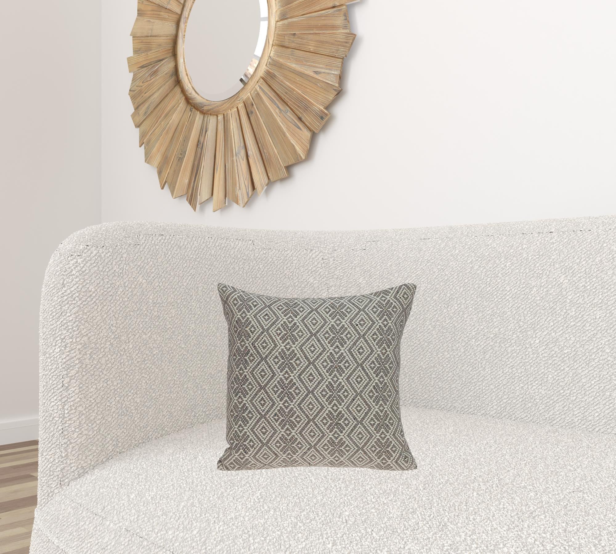 Beige And Mocha Throw Pillow