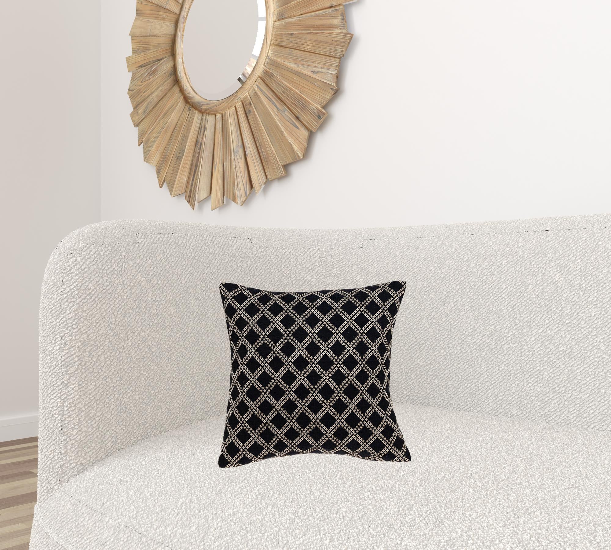 Charcoal Diamond Throw Pillow