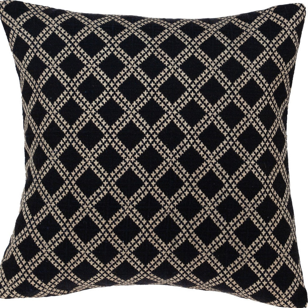 Charcoal Diamond Throw Pillow