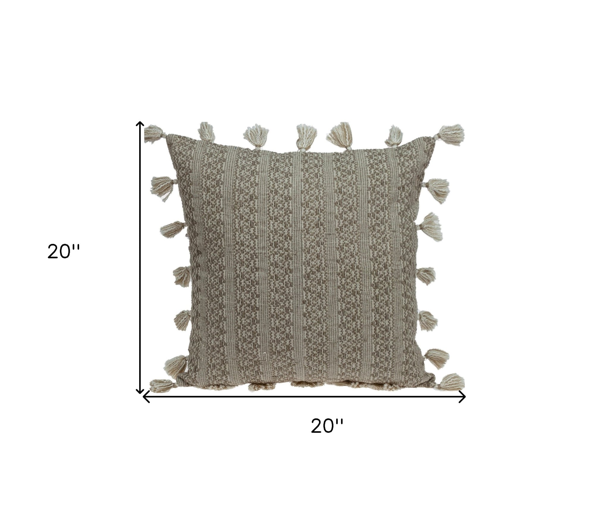 Neutral Sand Woven Throw Pillow