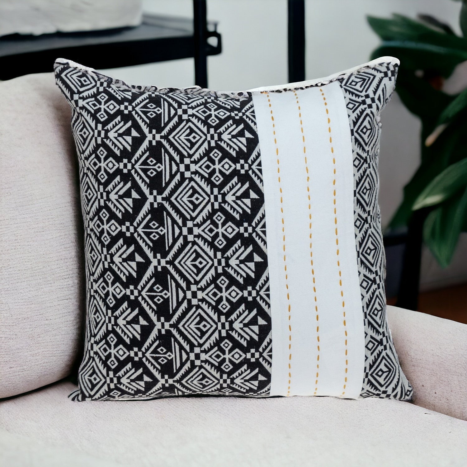 Black And White Modern Throw Pillow