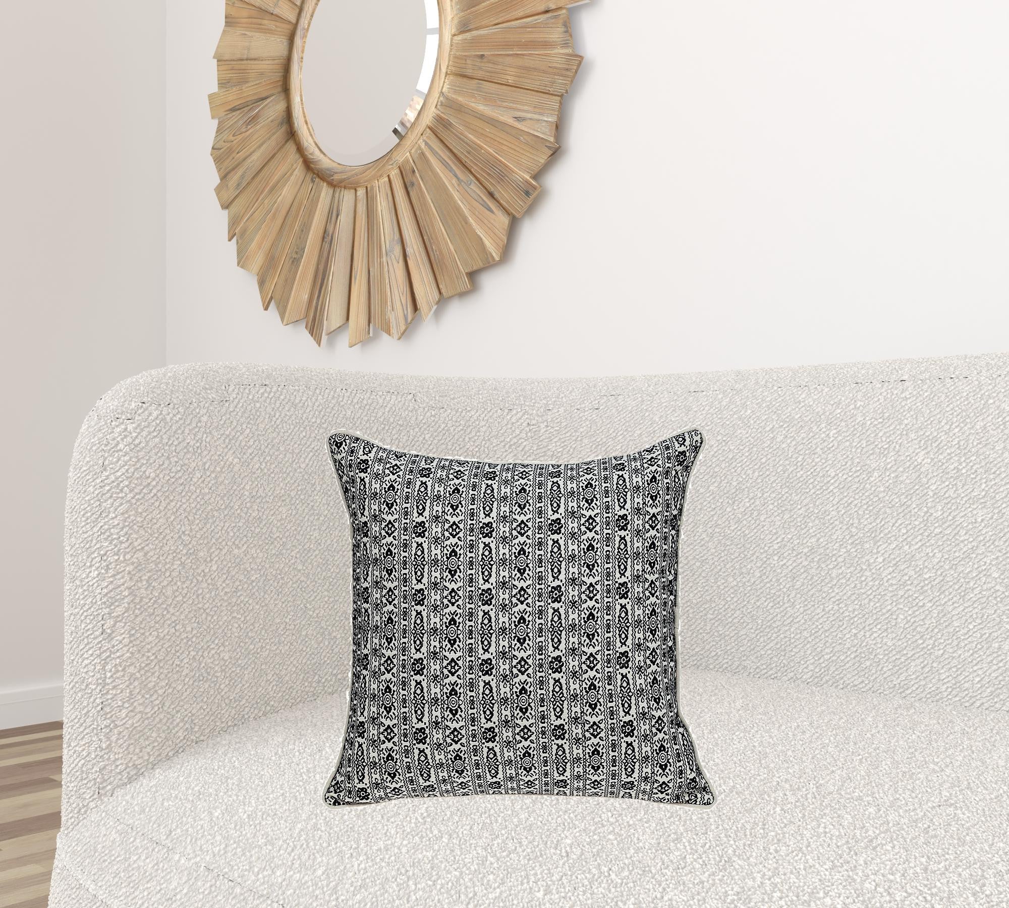 Black And White Vintage Design Throw Pillow