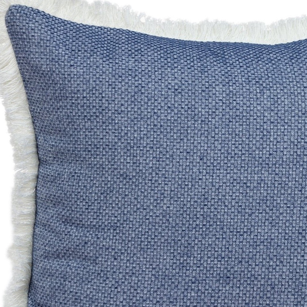 Chambray Blue And White Throw Pillow