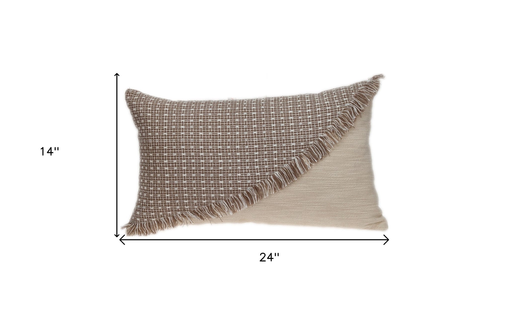 Sandy Beige Textured Throw Pillow