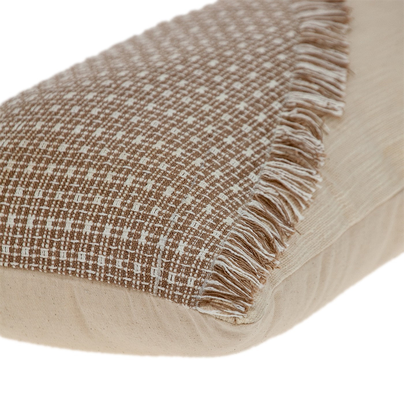 Sandy Beige Textured Throw Pillow