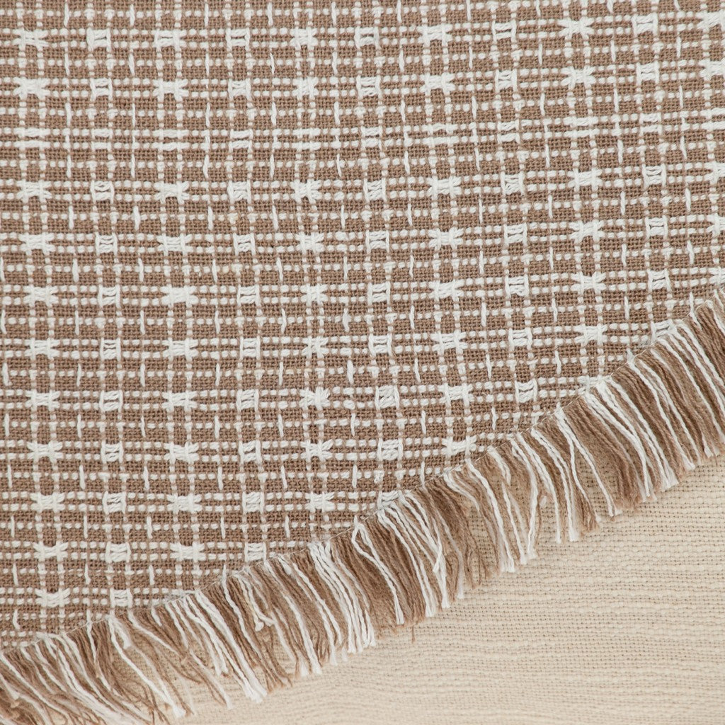 Sandy Beige Textured Throw Pillow