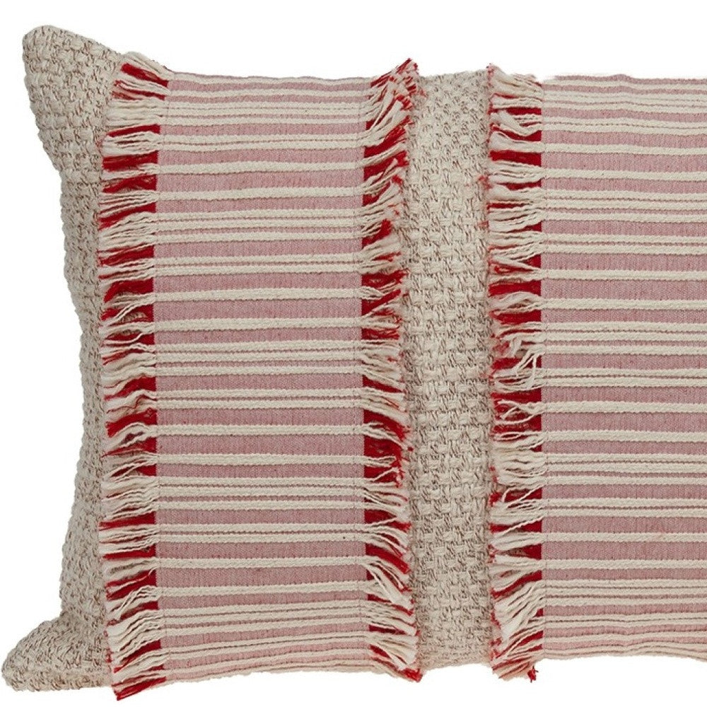 Boho Beige And Pink Throw Pillow