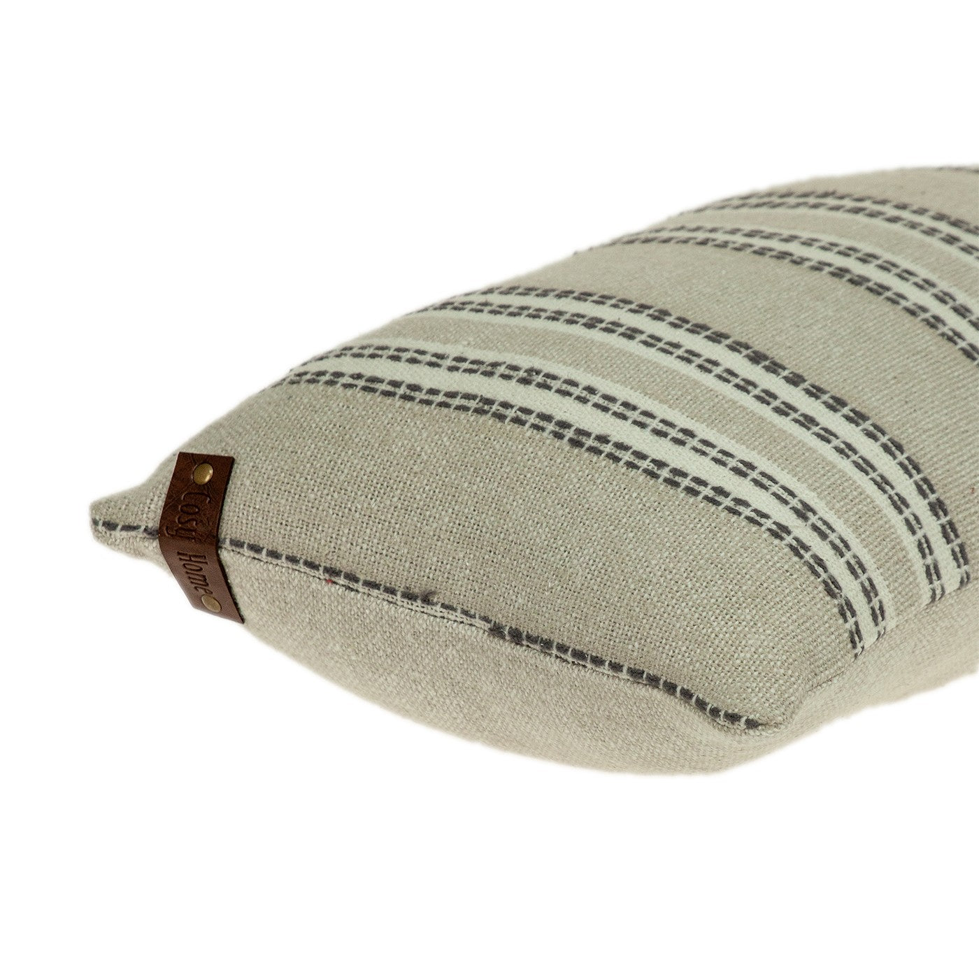 Oatmeal Stripe Weave Lumbar Throw Pillow