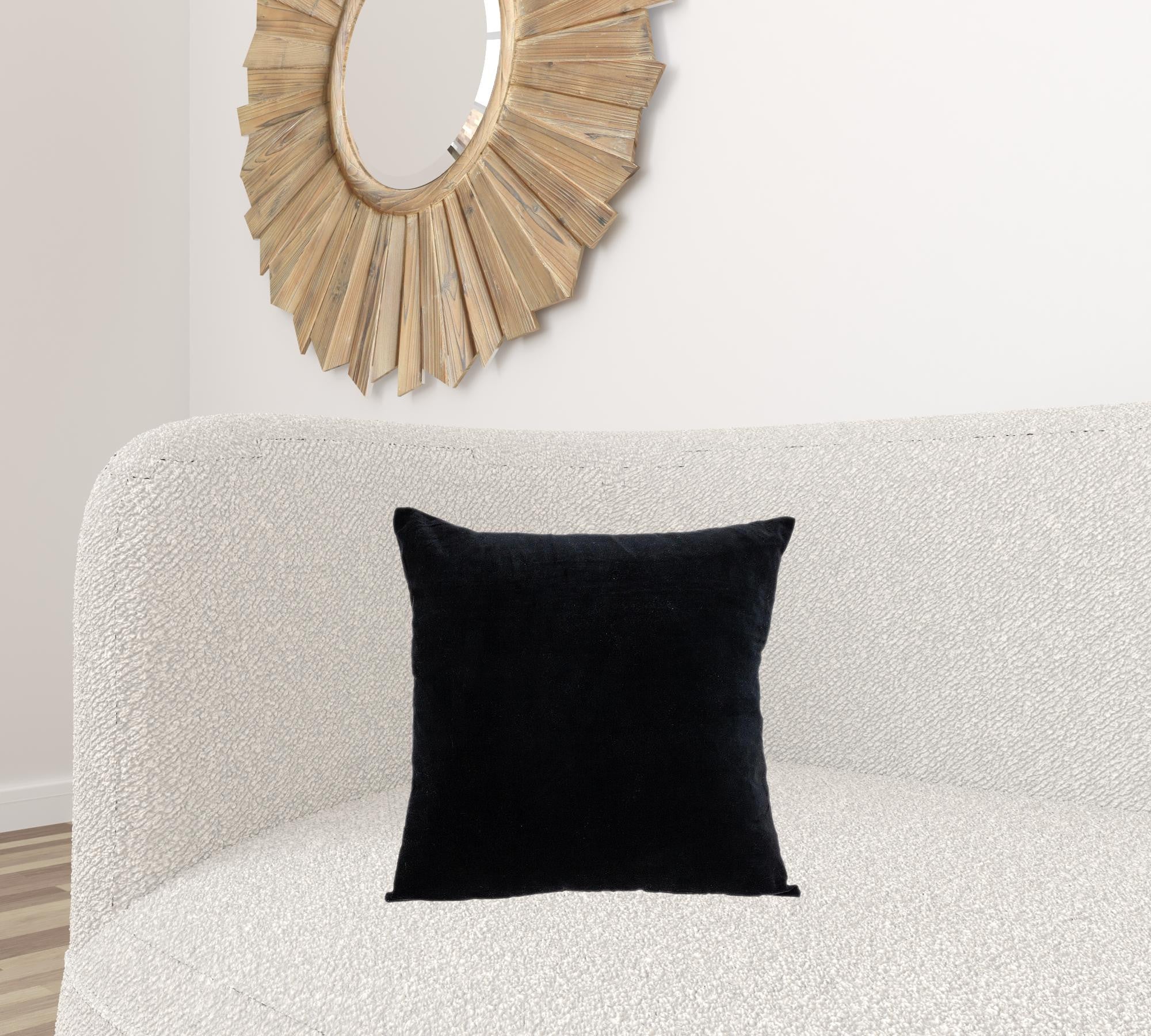 Black Velvet Two Tone Throw Pillow