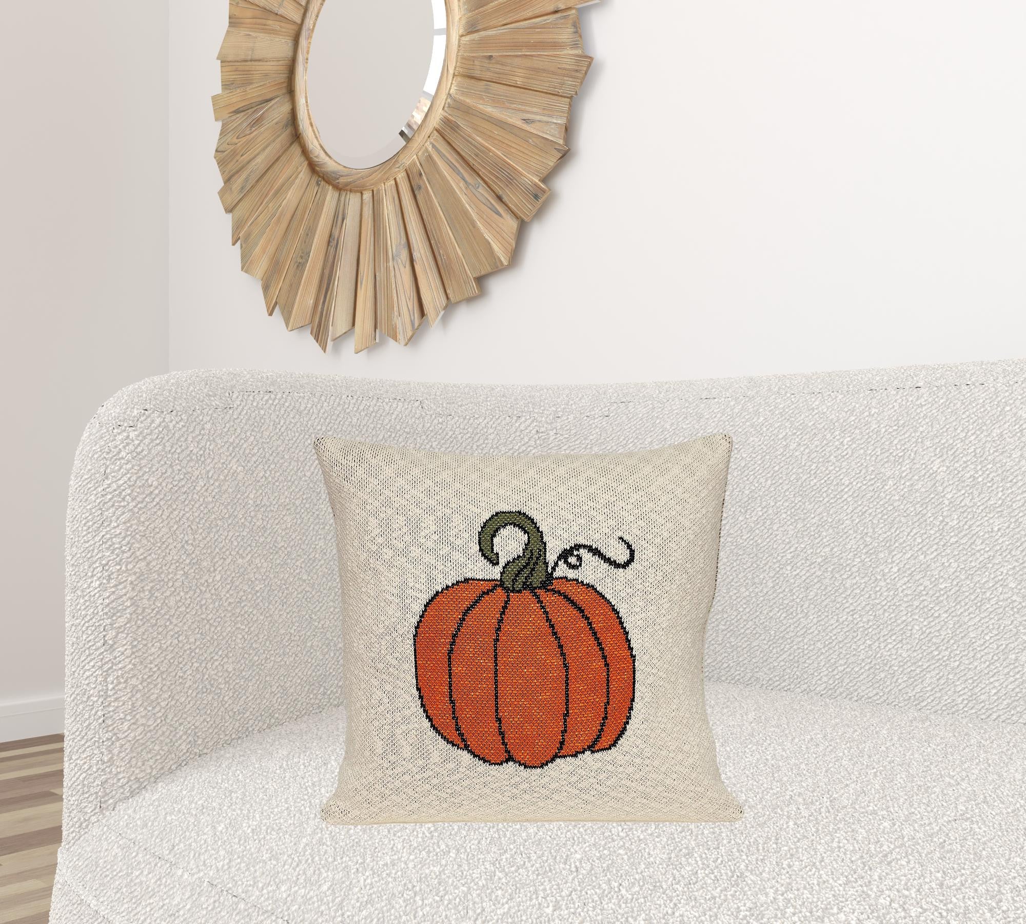 Pumpkin Silhouette Throw Pillow