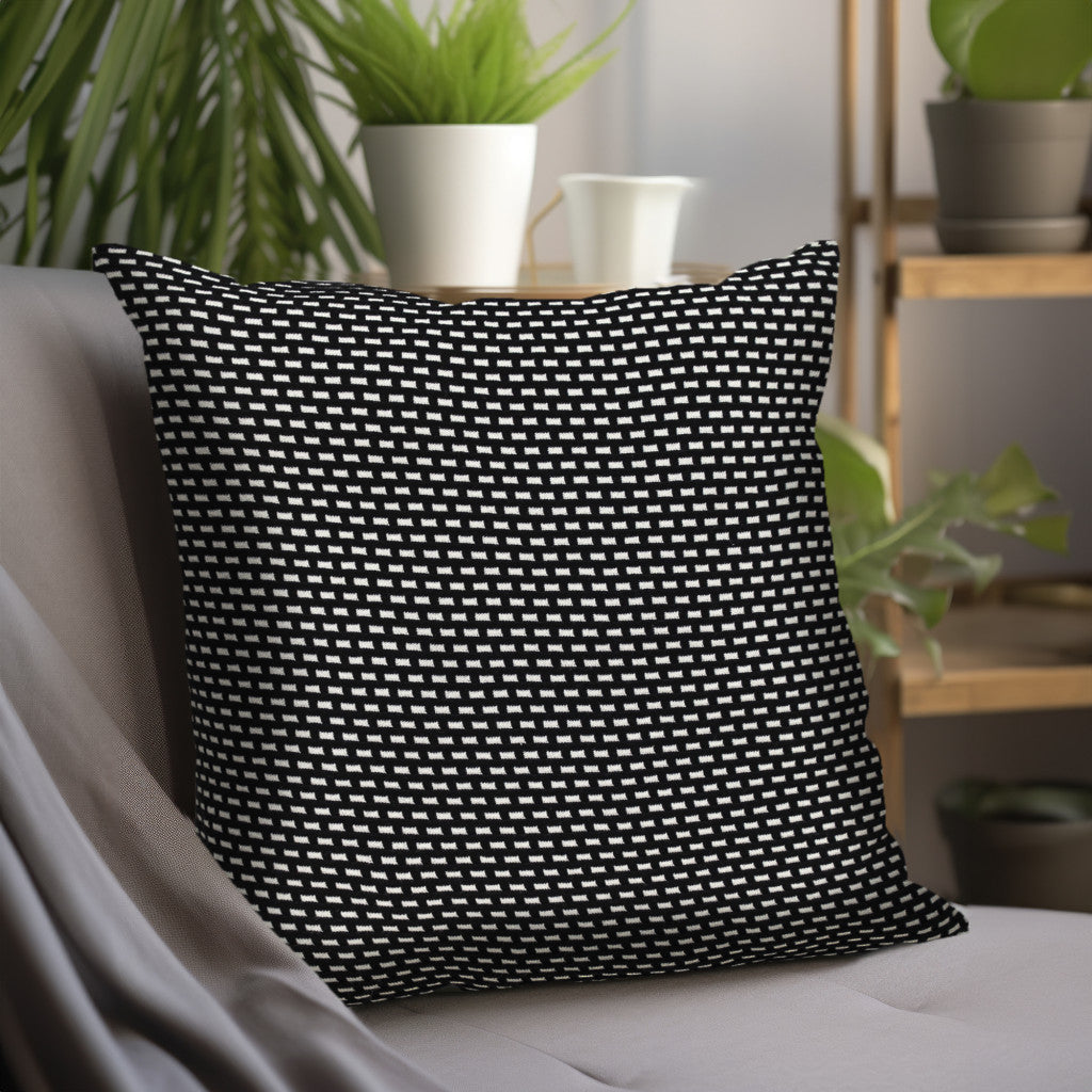 Super Black And White Check Throw Pillow